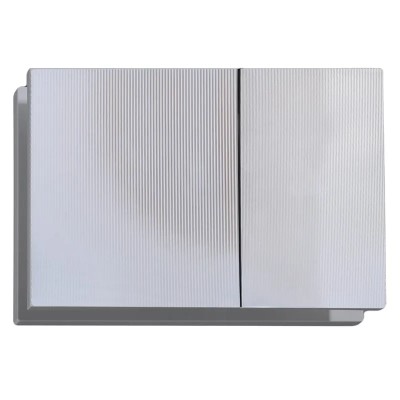 Панель змиву KOER KT-0610-STR-01 240x160x32mm пластикова, кнопка квадратна (колір хром з лінійною структурою) (KR6147)