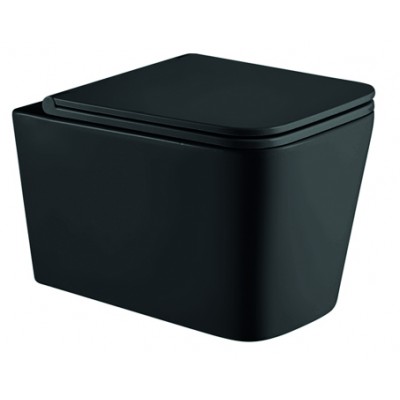 Унітаз підвісний Mixxus Premium Quadro-0302-R Black 530x360x365mm, система змиву RIMLESS (MP6455)