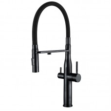 Зміш.для кух.з сил.вил. MIXXUS VTM-021 BLACK REFL.BLACK з н.ст.SUS304 з вих.для пит.води (MI6089)