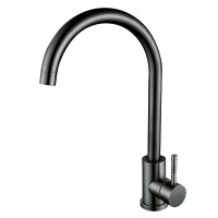 Змішувач для кухні Zerix LUX-011 Graphite з нерж. сталі SUS304 (колір графіт) (ZX4869)
