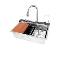 Мийка багатофункціональна Mixxus MH7546-SET-06 Decor SS Color з вбудованим змішувачем з нерж. сталі (MI8465)