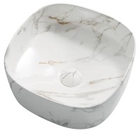 Раковина накладна MIXXUS PREMIUM DIVERSE-0104 MARBLE 370х370х135mm (MP6537)