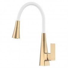 Змішувач для кухні Mixxus Etna 014-T (NUT) Brushed Gold Refl.White (Матове золото+силіконовий вилив білий) (MI8423) Змішувач для кухні Mixxus Etna 014-T (NUT) Brushed Gold Refl.White (Матове золото+силіконовий вилив білий) (MI8423)