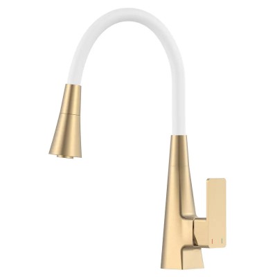 Змішувач для кухні Mixxus Etna 014-T (NUT) Brushed Gold Refl.White (Матове золото+силіконовий вилив білий) (MI8423) Змішувач для кухні Mixxus Etna 014-T (NUT) Brushed Gold Refl.White (Матове золото+силіконовий вилив білий) (MI8423)