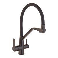 Зміш.для кух. з силік.вил. Mixxus FUL-021 Black Refl.Black з н.ст.SUS304 з вих.для пит.води (MI6021