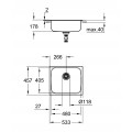 Мойка для кухни из нержавеющей стали Grohe K200 (31719SD0) Мойка для кухни из нержавеющей стали Grohe K200 (31719SD0)