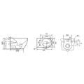 Унітаз підвісний MIXXUS PREMIUM ELLIPSE-0308-T3 GRAY 490x360x360mm система змиву TORNADO 3.0 (MP6654)