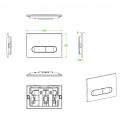Панель змиву KOER KT-0608-03 240x160x10mm пластикова, кнопка закруглена (колір білий) (KR6123)
