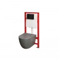 Комплект: MIXXUS PREMIUM ELLIPSE-SET-2101 GRAY Унітаз система змиву TORNADO 3.0+ Інсталяція KOER KT-0404 + панель KT-0604-07 GUN GRAY (MP6668)