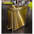 Відро для сміття з плавним закриттям прямокутне Mixxus Premium Quadro-TC0105 Brushed Gold 5 л (колір матове золото) (MI8394)