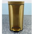 Відро для сміття з плавним закриттям прямокутне Mixxus Premium Quadro-TC0105 Brushed Gold 5 л (колір матове золото) (MI8394)