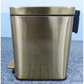 Відро для сміття з плавним закриттям прямокутне Mixxus Premium Quadro-TC0105 Brushed Gold 5 л (колір матове золото) (MI8394)