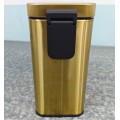 Відро для сміття з плавним закриттям прямокутне Mixxus Premium Quadro-TC0105 Brushed Gold 5 л (колір матове золото) (MI8394)