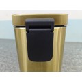 Відро для сміття з плавним закриттям прямокутне Mixxus Premium Quadro-TC0105 Brushed Gold 5 л (колір матове золото) (MI8394)