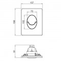 Панель змиву KOER KT-0606-01 157x198x3mm пластикова, кнопка закруглена (колір хром) (KR5342)