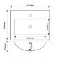 Раковина меблева MIXXUS PREMIUM CUBIC-1501 610х460х170mm (отвір під змішувач, перелив) (MP6495)