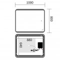 Дзеркало Mixxus Premium OLIVARY MR19-100x80-REVERSE (LED Touch, Anti-fog, димер (3-6,5kK)) (MP6629)
