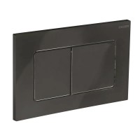 Панель змиву KOER KT-0602-16 240x160x10mm пластикова, кнопка квадратна (колір чорний глянцевий) (KR5182)