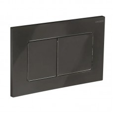 Панель змиву KOER KT-0602-16 240x160x10mm пластикова, кнопка квадратна (колір чорний глянцевий) (KR5182)