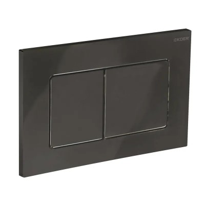 Панель змиву KOER KT-0602-16 240x160x10mm пластикова, кнопка квадратна (колір чорний глянцевий) (KR5182)