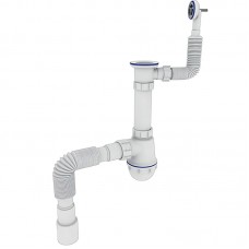 Сифон для кухні Zerix SK-04-В 1 1/2"x40 з різьбовим випуском та круглим переливом (ZX5085)