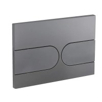 Панель змиву KOER KT-0604-07 240x160x10mm пластикова, кнопка закруглена (колір графіт) (KR5325)