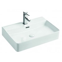 Умивальник накладний керамічний Mixxus Premium Quadro-0202 з переливом 600x420x120mm (MP6479)