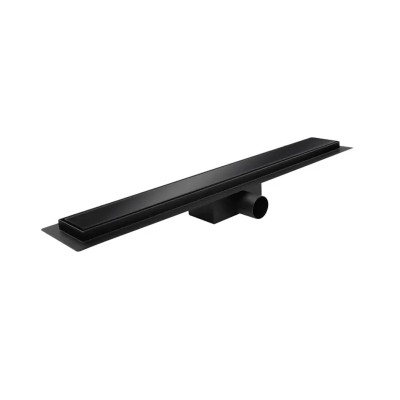 Душовий трап KOER FD08-70x700-GLASS BLACK з нерж. сталі SUS304 70x700мм зі скляною панеллю (Колір чорний) (KR5141)