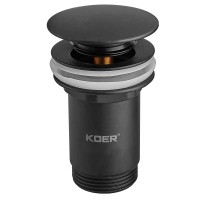 Донний клапан для раковини з переливом KOER PW-07-05 автоматичний (Click-Clack) (Колір чорний) 1 1/4'' (KR5785) Донний клапан для раковини з переливом KOER PW-07-05 автоматичний (Click-Clack) (Колір чорний) 1 1/4'' (KR5785)