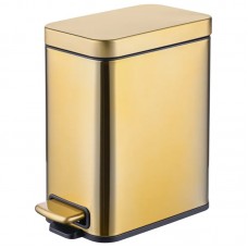 Відро для сміття з плавним закриттям прямокутне Mixxus Premium Quadro-TC0105 Brushed Gold 5 л (колір матове золото) (MI8394)