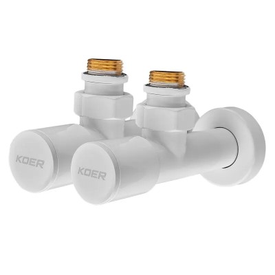 Комплект кранів рушникосушарки кутовий M1/2''xM1/2'' подовжений KOER KR.SET.534 WHITE (KR5843) Комплект кранів рушникосушарки кутовий M1/2''xM1/2'' подовжений KOER KR.SET.534 WHITE (KR5843)