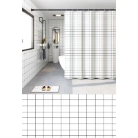 Шторка для ванної Zerix SCP-011-180x180 з PEVA (поліетиленвінілацетату) (Візерунок "Клітина" біла) (ZX6084)