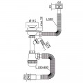 Сифон для кухні MIXXUS SK-02-B 3 1/2"x40 з нержавіючою сіткою, відводом для пральної машини, гнучким прямокутним переливом (MI8195) Сифон для кухні MIXXUS SK-02-B 3 1/2"x40 з нержавіючою сіткою, відводом для пральної машини, гнучким прямокутним переливом (MI8195)