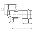 Коліно настінне 90° ВР KOER KQ.V1806F PRESS-INOX AISI 304 18x1/2" (KR6422) Коліно настінне 90° ВР KOER KQ.V1806F PRESS-INOX AISI 304 18x1/2" (KR6422)