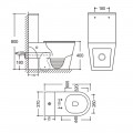Бачок до унітазу-компакту MIXXUS BEVEL-0405-R TANK 400x360x140 у комплекті зі зливною арматурою (MI8325)