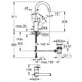 Змішувач для раковини L-розміру Grohe BauLoop (23763000)