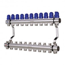 Коллекторный блок с термостатическими клапанами KOER KR.1100-11 1”x11 WAYS (KR2637)