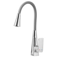 Змішувач для кухні Mixxus Etna 014-T (NUT) Refl.Grey (Колір хром+силіконовий вилив сірий) (MI8420)