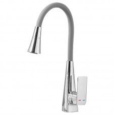 Змішувач для кухні Mixxus Etna 014-T (NUT) Refl.Grey (Колір хром+силіконовий вилив сірий) (MI8420)