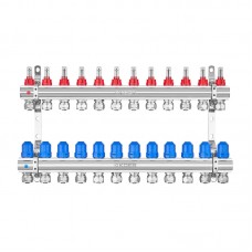 Колекторний блок з витратомірами та євроконусами Koer KR.1210-12 - 1"x12 WAYS (KR5274)