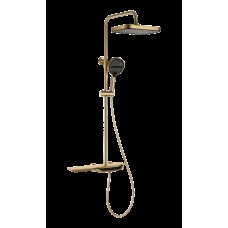 Душова колона з термостатичним змішувачем Mixxus Premium SPACE-009-J Brushed gold, 3 режими (MI6541