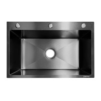 Мийка ZERIX ZH6545 DECOR GRAPHITE (3.0/0.8) з нержавіючої сталі (колір графіт) (ZX6179)