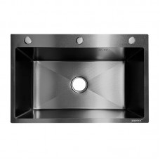 Мийка ZERIX ZH6545 DECOR GRAPHITE (3.0/0.8) з нержавіючої сталі (колір графіт) (ZX6179)