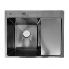 Мийка з нержавіючої сталі ZERIX ZH5850L DECOR GRAPHITE (3.0/0.8) (колір графіт) (ZX6187)