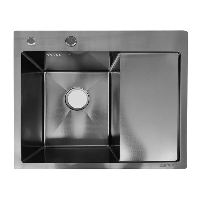 Мийка з нержавіючої сталі ZERIX ZH5850L DECOR GRAPHITE (3.0/0.8) (колір графіт) (ZX6187)
