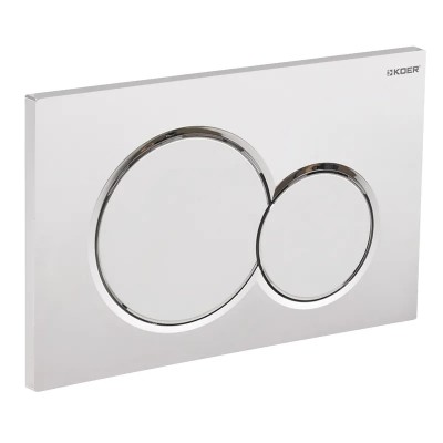 Панель змиву KOER KT-0601-01 240x160x10mm пластикова, кнопка кругла (колір хром) (KR5174) Панель змиву KOER KT-0601-01 240x160x10mm пластикова, кнопка кругла (колір хром) (KR5174)