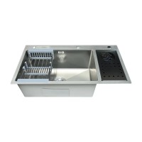 Мийка Zerix ZH8245-SET-08 Micro Decor SS Color з нержавіючої сталі (колір нерж.) (ZM5593)