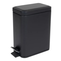 Відро для сміття з плавним закриттям прямокутне Zerix Sansa-TC0105 Black 5 л колір чорний (ZX5894)