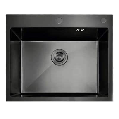 Мийка з нержавіючої сталі MIXXUS MH5843 DECOR NANO-BLACK (3.0/0.8) колір графіт (MI7042)