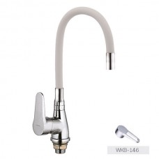 Смеситель для кухни ZERIX SOP7 146 с белым гибким изливом (ZX2660) Смеситель для кухни ZERIX SOP7 146 с белым гибким изливом (ZX2660)
